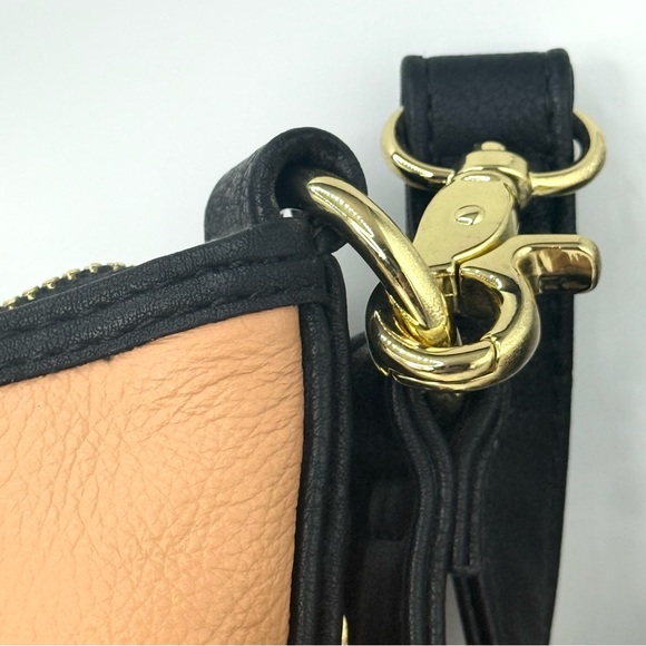 Emma Fox Tan and White Crossbody Bag with Gold Accents - Picture 5 of 7